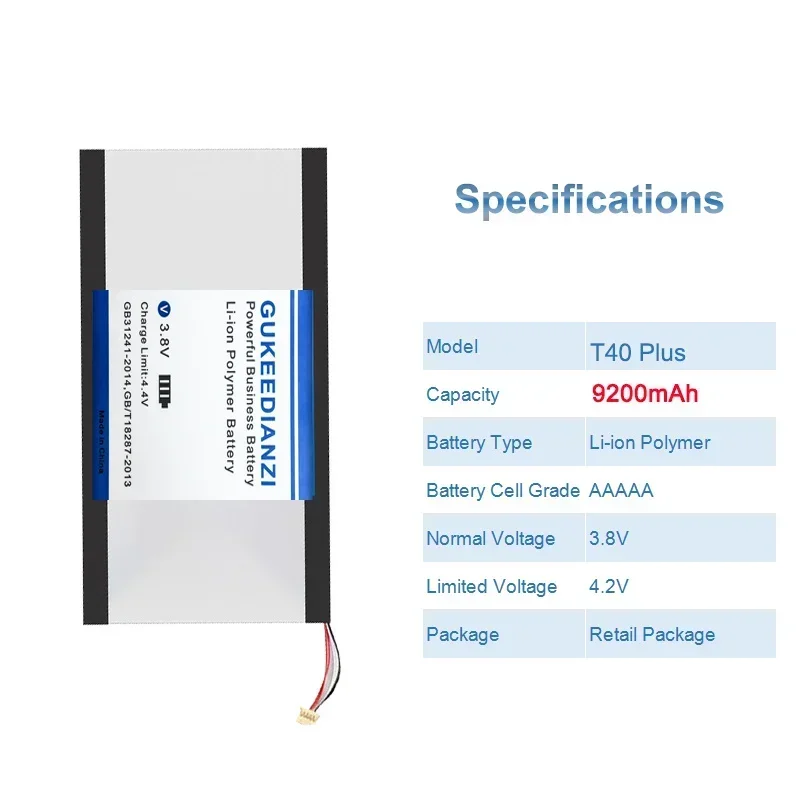 Аккумулятор большой емкости для мобильного телефона 9200 мАч Teclast T40 Plus/Pro T40Pro T40Plus