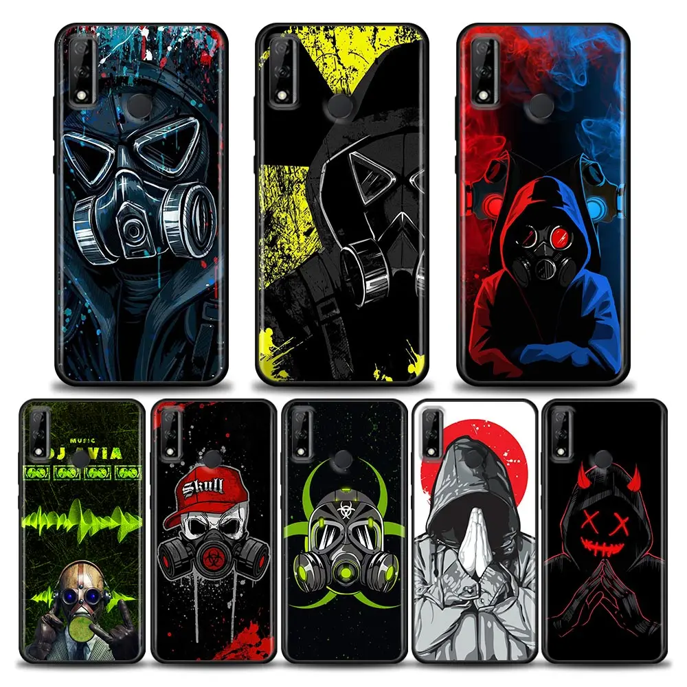 

Phone Case for Huawei Y6 Y7 Y9 2019 Y5p Y6p Y8s Y8p Y9a Y7a Mate 10 20 40 Pro Silicone Cover Bright Cover Cool Man Antigas mask