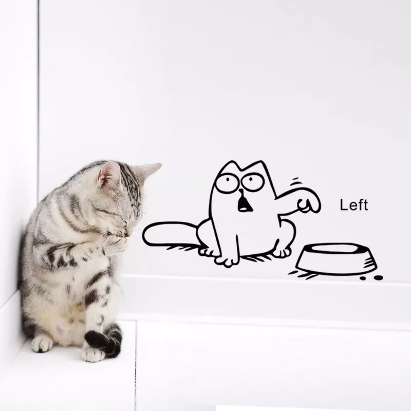 

Funny Cartoon Cat vinyl Car window tank accelerator wall sticker Bowl Cat Decal stickers Decals Kitchen living room Wallpaper