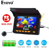 eyoyo 4 3 fish finder with dvr function 10h work time low temperature endurance 150%c2%b0 angle ip68 fishing camera led controllable