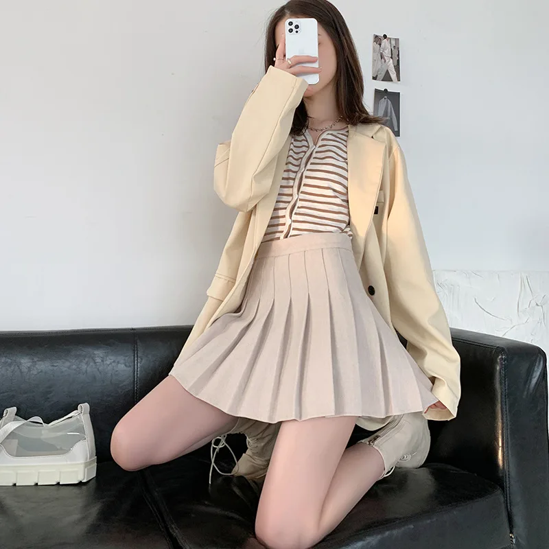 

Woolen pleated skirt women's new high-waisted slim academic style A-line skirt wholesale autumn and winter woolen skirt