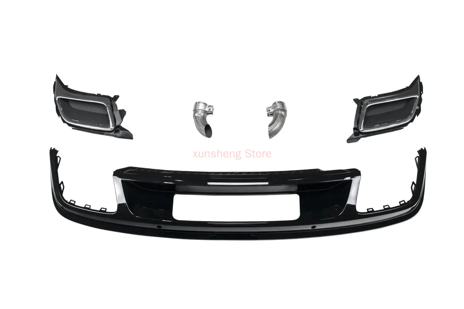 

Диффузор заднего бампера, задняя губа, двойные насадки на выхлопную трубу для Tiguan 2017 2019 + 2023, обновленная двойная квадратная выхлопная трубка, Стайлинг автомобиля