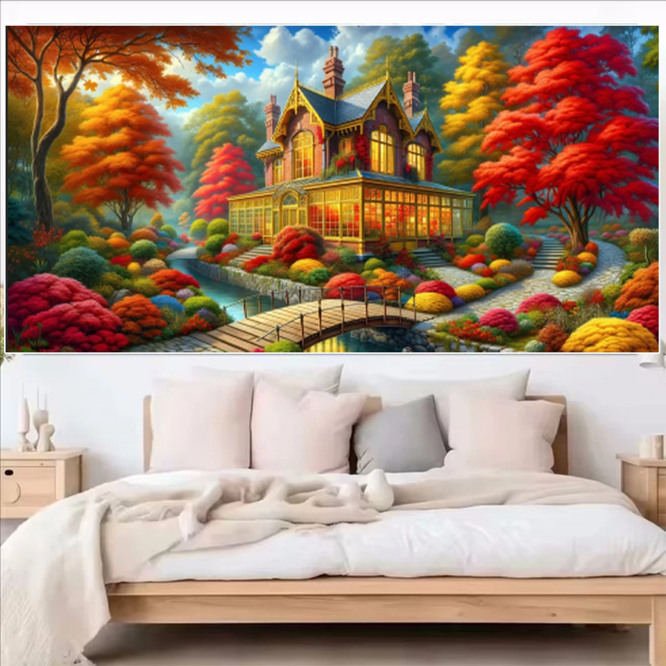 5D алмазная живопись полный алмаз квадратный водопад цветок Алмазная вышивка