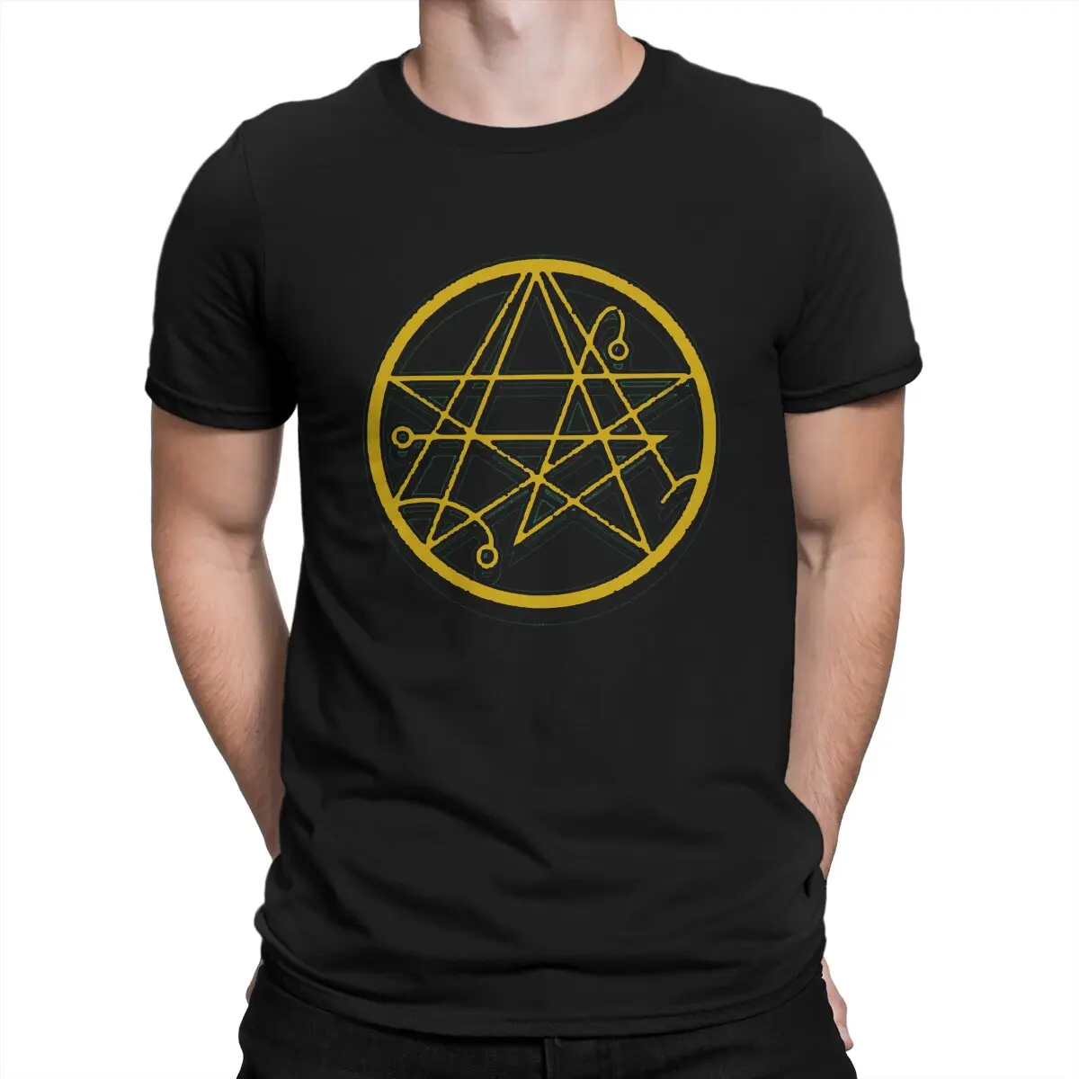 

Cthulhu Mythos Creative TShirt for Men Cthulu's Mark Round Collar Basic T Shirt Personalize Gift Clothes OutdoorWear