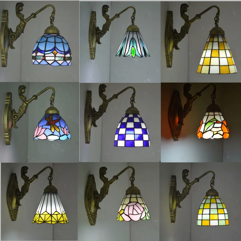 

Tiffany Wall Lamp Stained Glass European Dining Room Living Room Bedroom Bathroom Children's Room Bedside Mirror Headlight