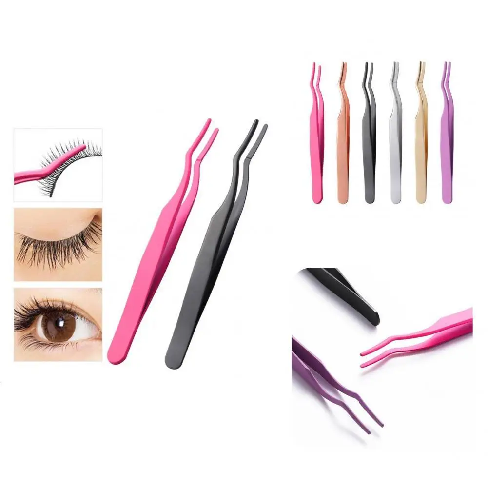 Lash Clip Stylish Eyelash Eyebrow Auxiliary Tweezers Mini Eyelashes Applicator Eyelash Tweezers