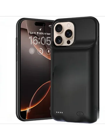 Чехол Power Case для iPhone 16 Pro, умный чехол для зарядного устройства, аккумуляторная батарея, аккумуляторная батарея, внешняя крышка для зарядки аккумулятора