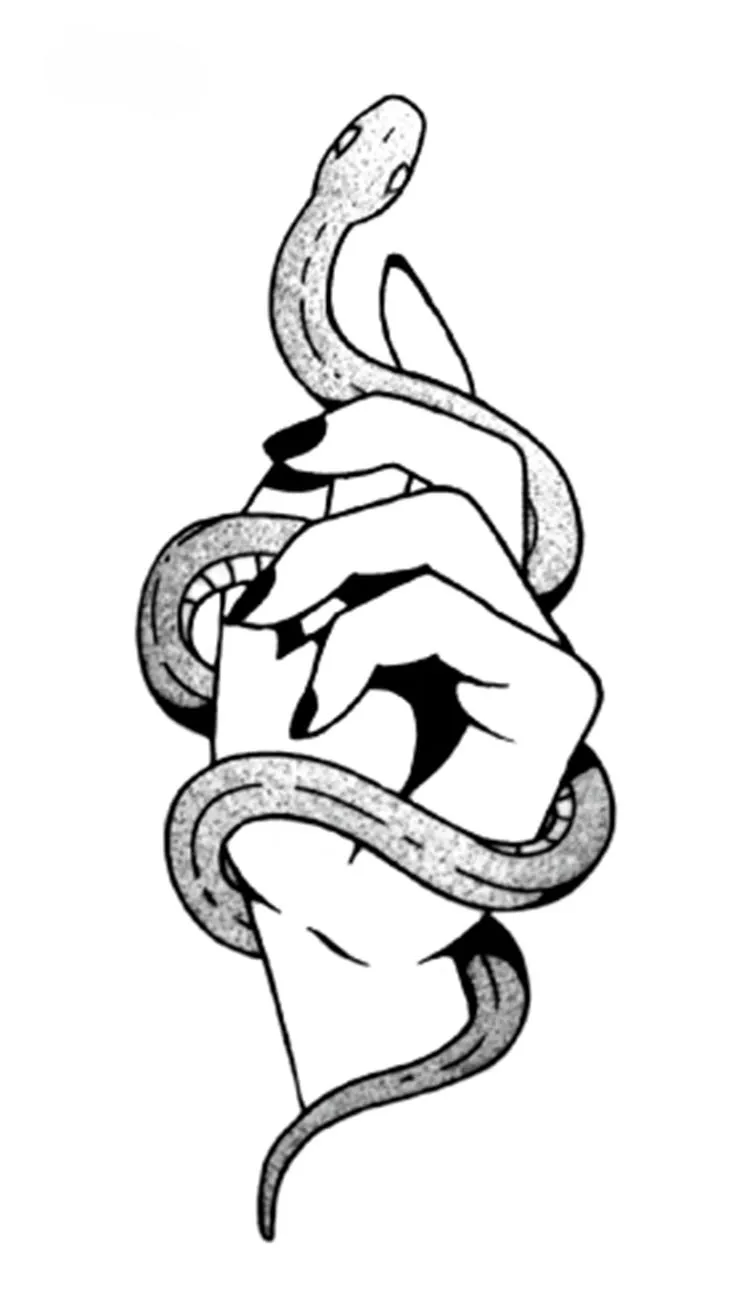 

Waterproof Temporary Tattoo Stickers Black Hand Finger Snake Small Size Tatto Flash Tatoo Fake Tattoos for Man Kid Girl Women