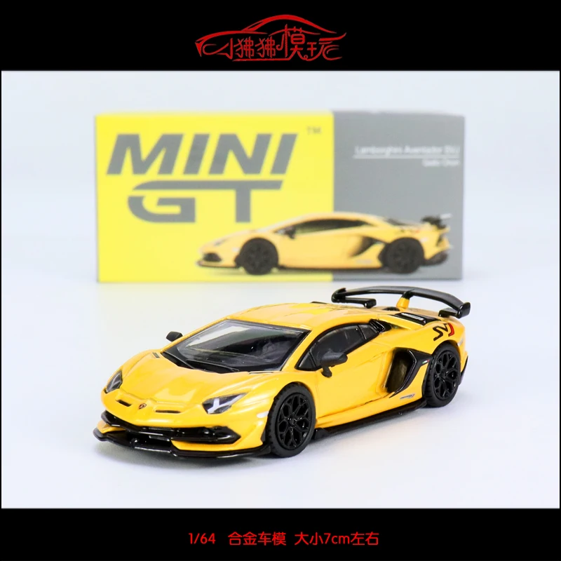 Модель автомобиля Lamborghini Aventador SVJ MINI GT 1:64 игрушки для мальчиков коллекция деталей