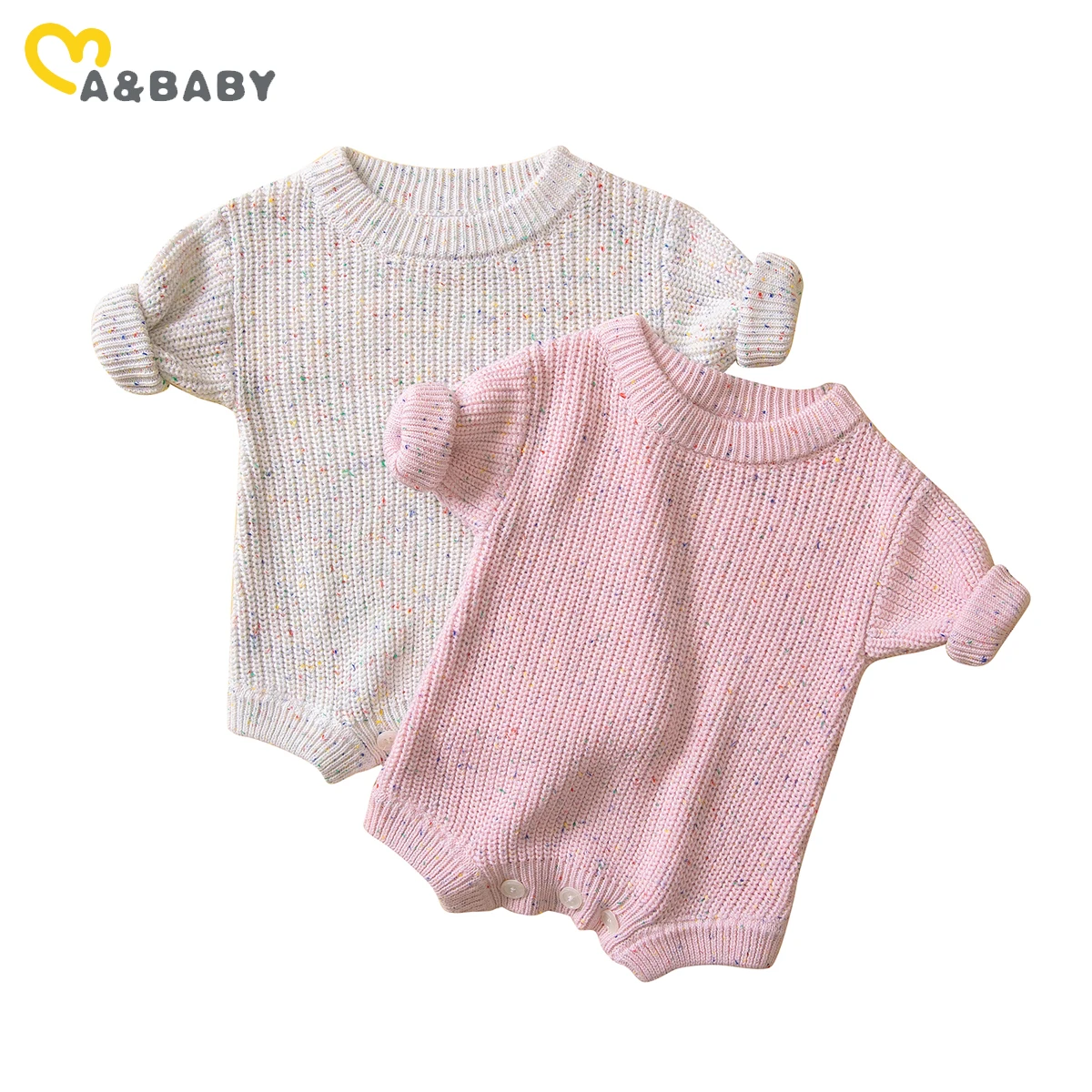 Детский трикотажный комбинезон ma & baby теплый с длинным рукавом для