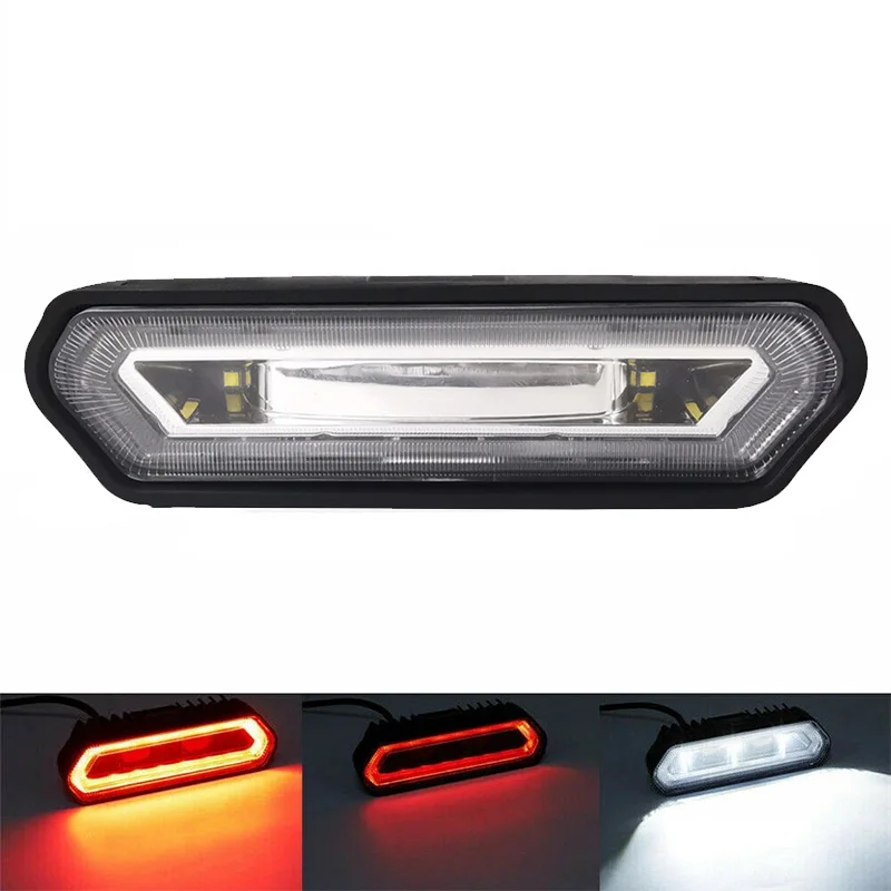 Universal Black Fiber Optic LED 3rd Brake Light Tail Light Kit With Mounting Bracket - Red/ Blue Halo ATV UTV Accessories