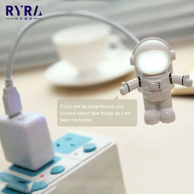 

USB-ночник для астронавта, регулируемый креативный мини-светильник для чтения, постоянный ток, 5 В, портативный светодиодный светильник с пит...