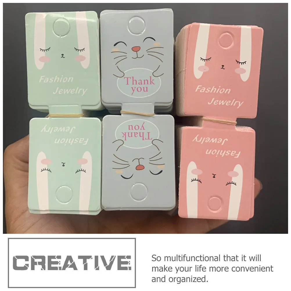 

100 Sheets of Necklace Packaging Cards Hair Ring Display Cards Jewelry Hang Tags