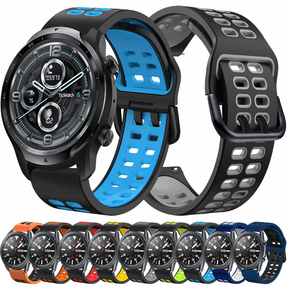 

Silicone Strap For TicWatch Band Pro 3 Ultra GPS /GTX/S2/E2/E3/GTH Watchbands 20mm 22mm Sport Replace Bracelet wrist Accessorie