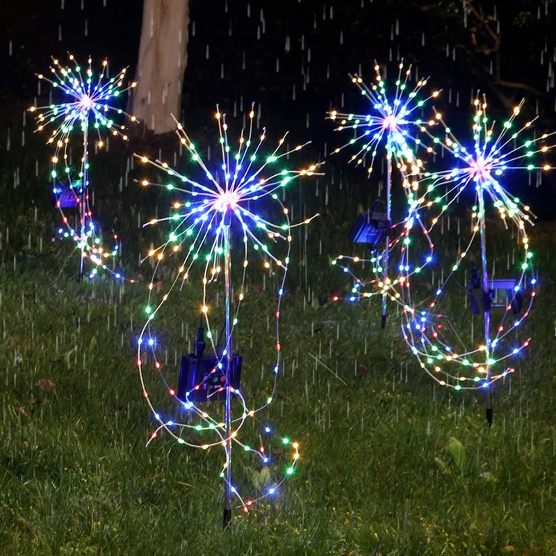 

NEW LED Firework Lights Solar Power Outdoor Dandelion Fireworks Lamp Long String Lights for Garden Lawn Landscape Xmas Lights
