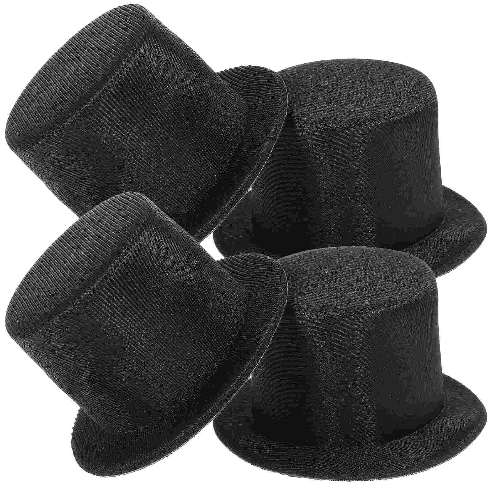 

4 Pcs Mini Hat Snowman Cap Toy Decorative Toys Small Hair Accessories Top