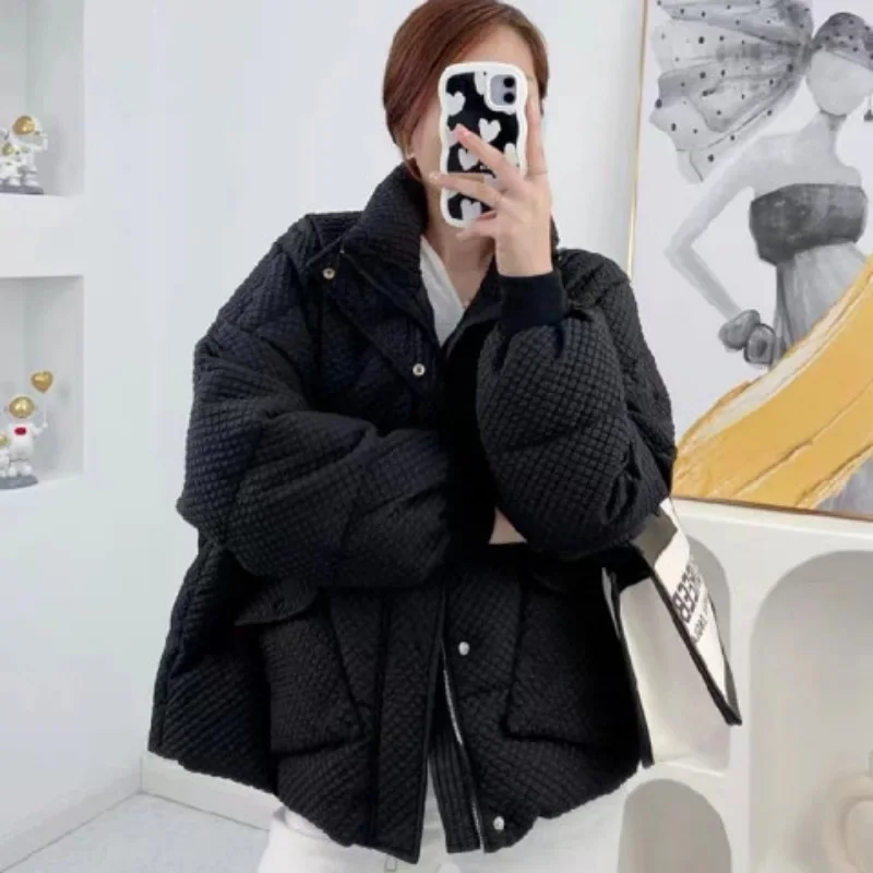 Bread Coat Cotton-Padded Coat for Women 2022 New Winter Korean Style Fashion Small Loose Lapel Design Blouse Fashion