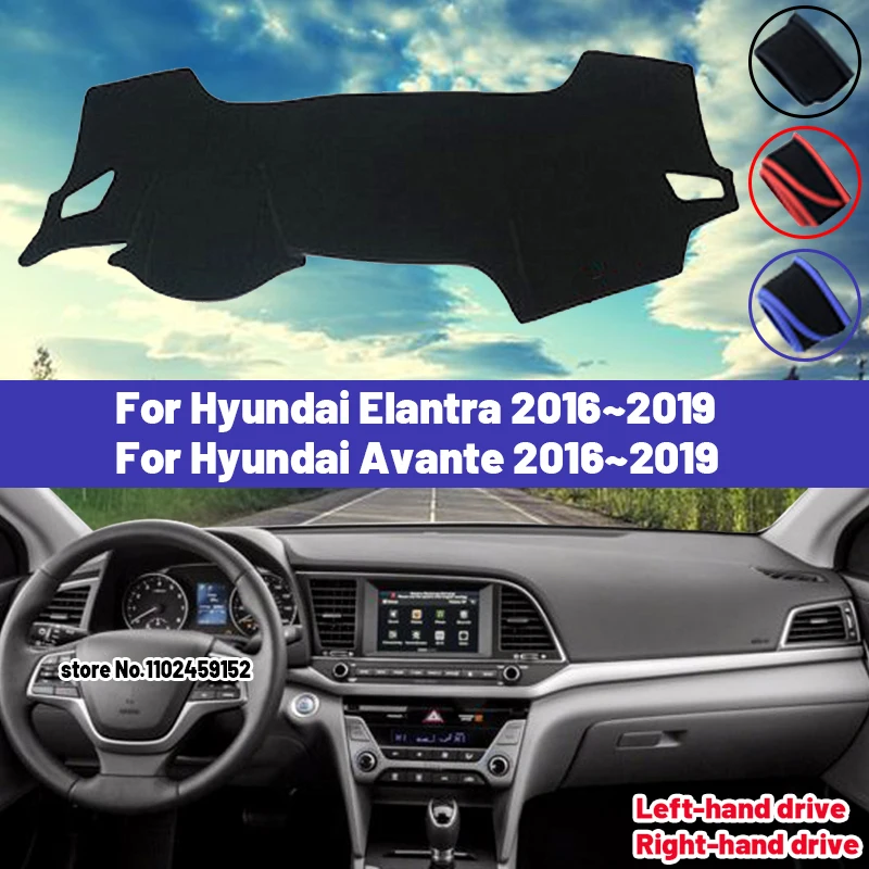 

Высококачественный коврик для приборной панели автомобиля Hyundai Elantra Avante 2016, 2017, 2018, 2019, солнцезащитный козырек, избегайте искусственных ковриков, защита от УФ-лучей