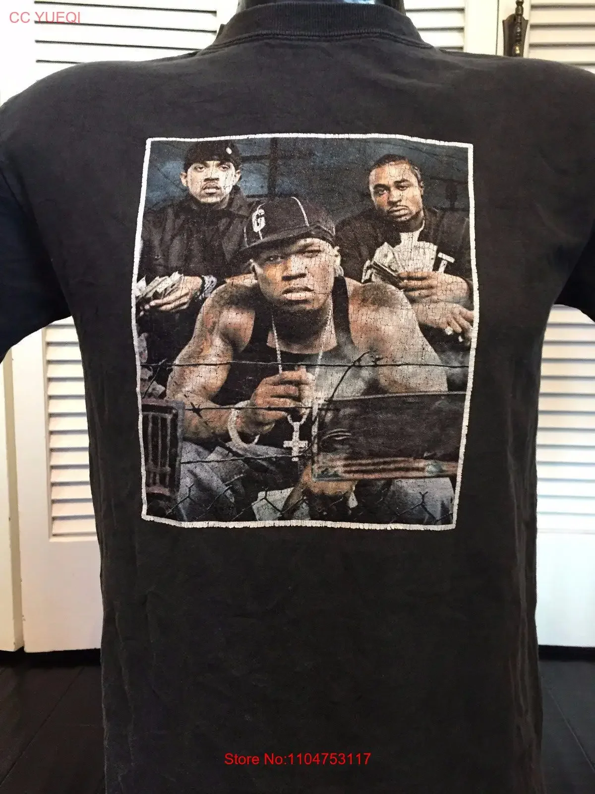 Фото Редкая 50-центная футболка Lloyd Banks Tour, размер маленького, среднего размера, рэп, хип-хоп, винтажная стираная уличная одежда с графикой, универсальная, слегка повседневная №1
