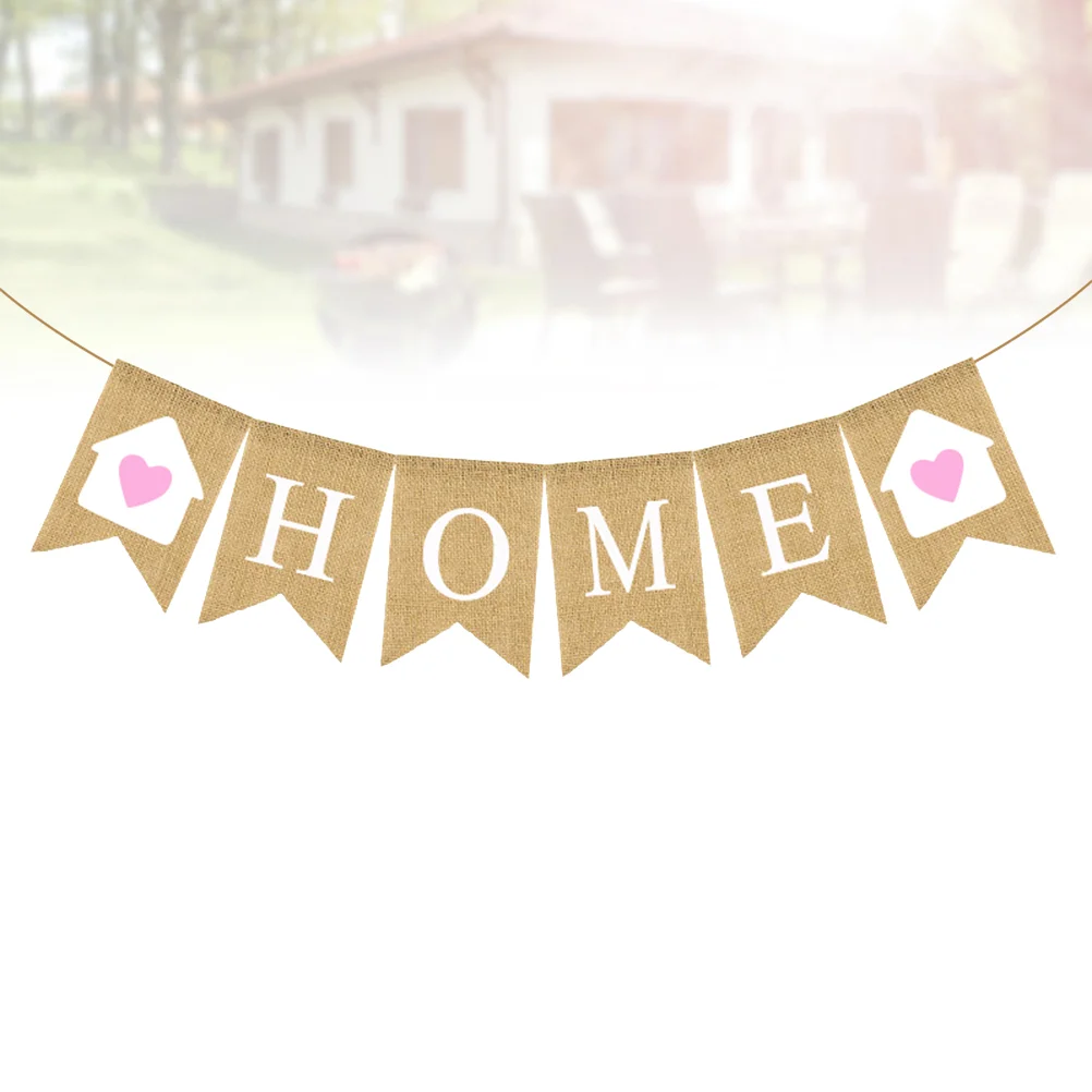 Ретро сердце домашний дизайн баннер из мешковины креативная гирлянда с