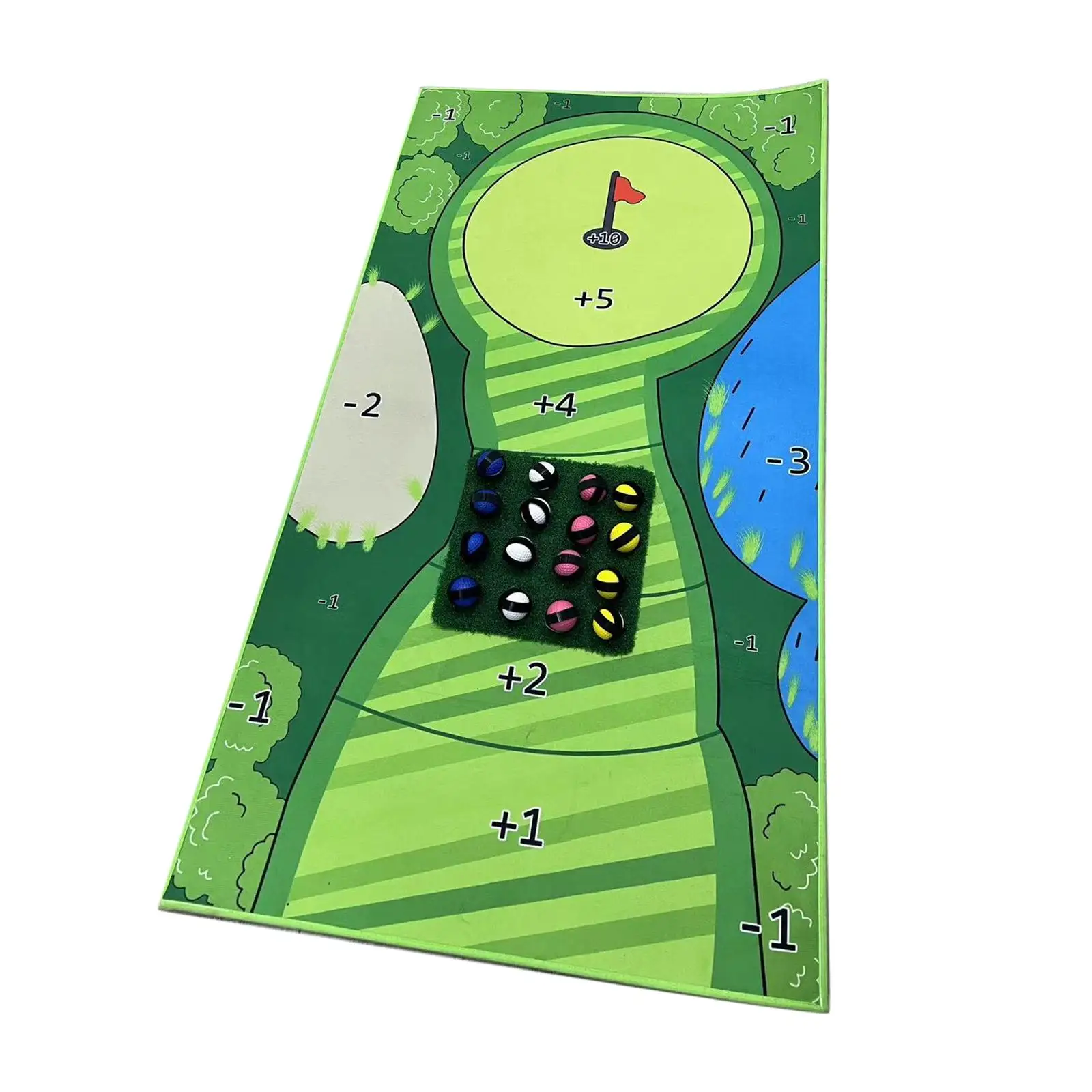 

Portable Golf Turf Mat Carpet with 16 Balls Practice Batting Aid Hitting Pad for Home Office Indoor Outdoor Game