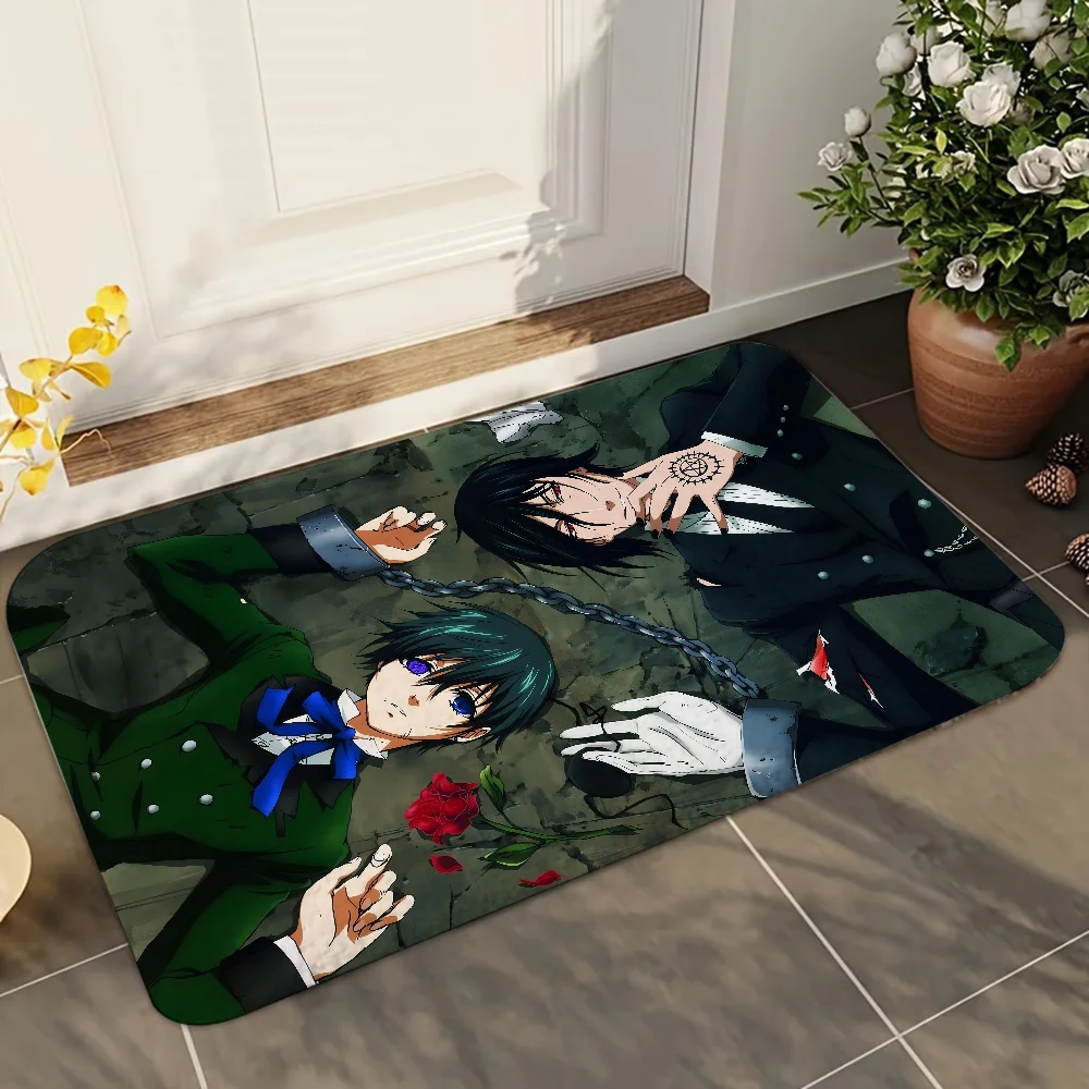 Аниме Kuroshitsuji Sebastian Michaelis Напольный Коврик 40x60 См Резиновый Нескользящий Для