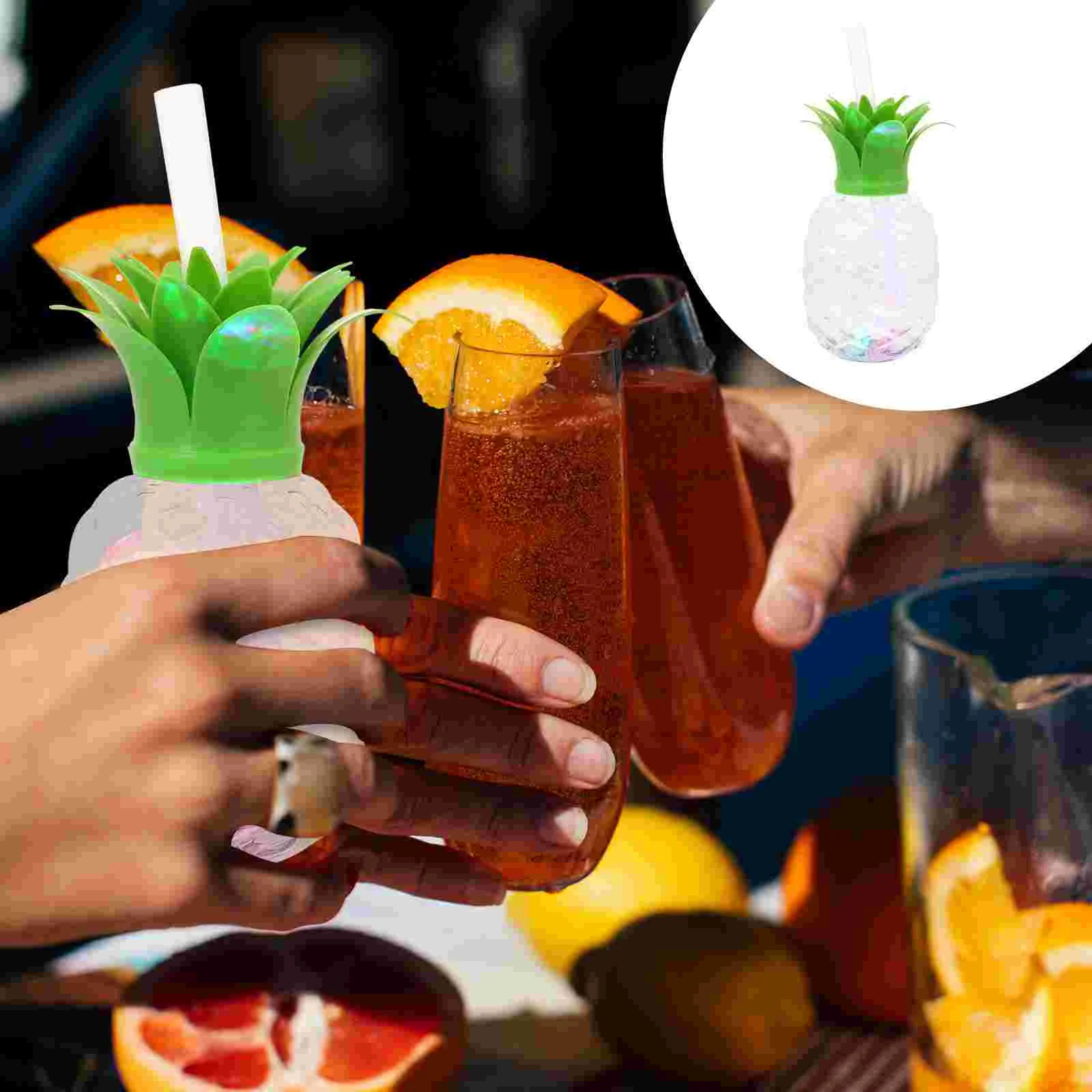 

Glowing Pineapple Cup Beverage Bottles Luminous Drinking Cups Light Clear Disposable