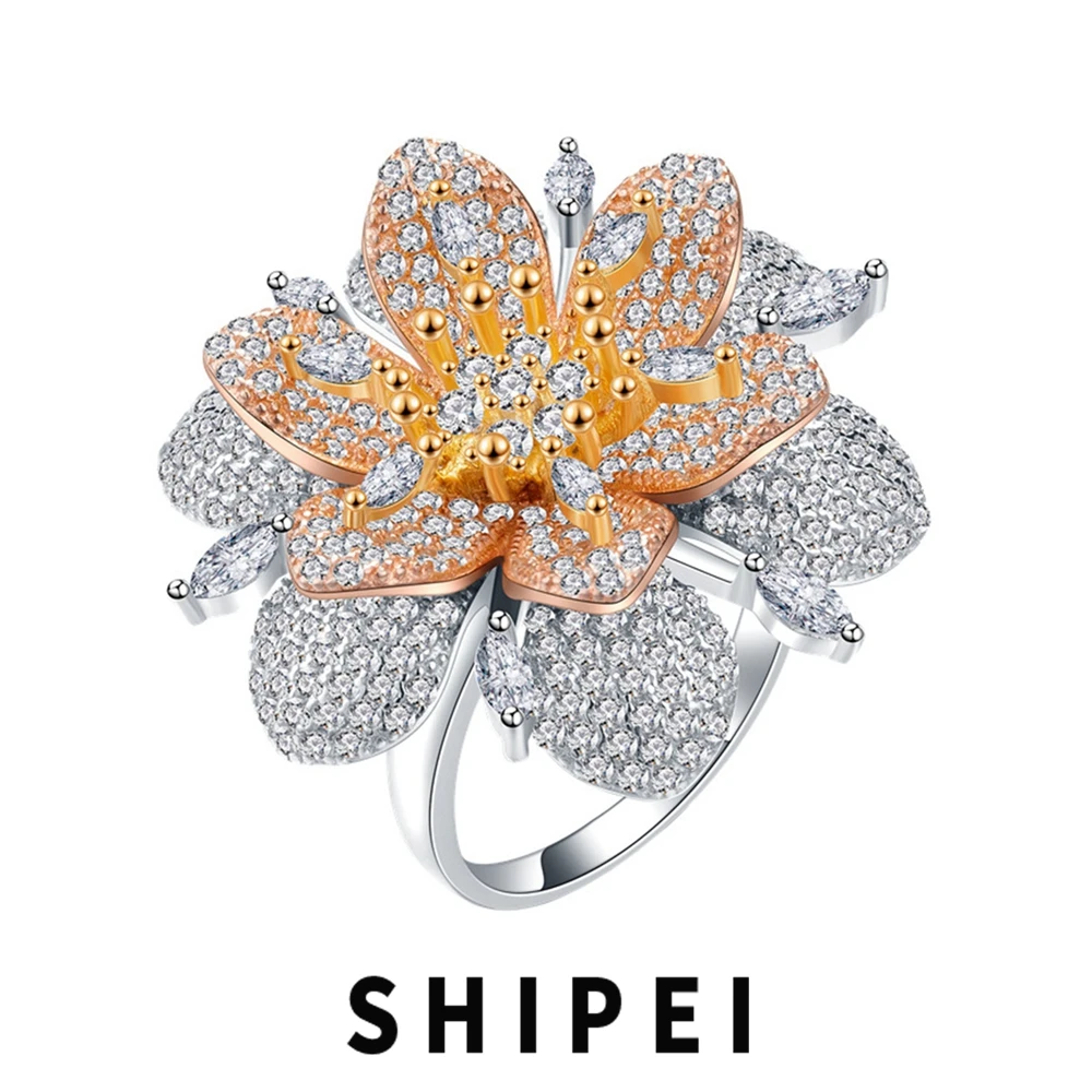 

Женское Драгоценное кольцо SHIPEI, серебро 925 пробы, 18 К, с золотым покрытием
