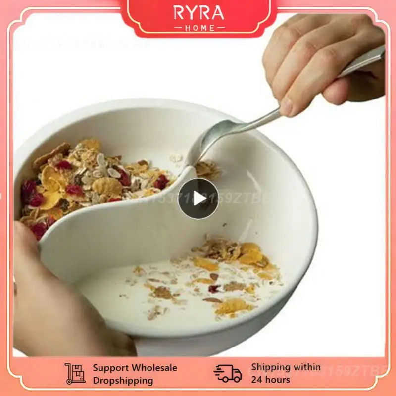 1~10PCS Creative Lazy Snack Bowl Dry And Wet Separated Oatmeal Bowl BPA Free High Quality ABS Microwave Safe Bowl Children's