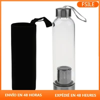 550ml stainless steel tea bottle infuser glass bottle with tea filter infuser protective bag water glass bottle