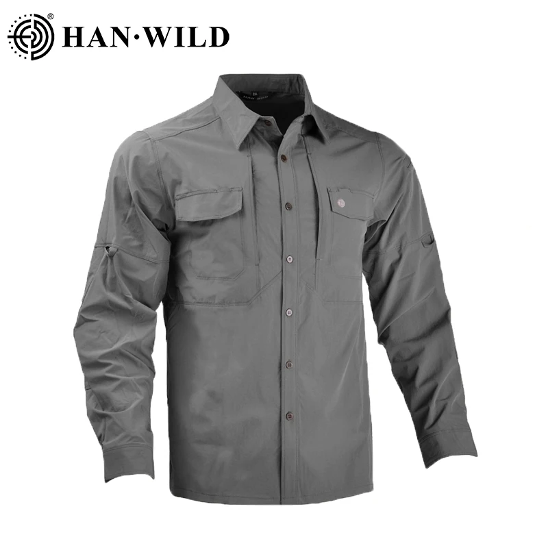 

Мужская тактическая рубашка с длинным рукавом, быстросохнущая