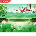 HUACAN картина по номеру озеро пейзаж акриловый холст для украшения краски по номеру цветок дерево настенное Искусство DIY рамка уникальный подарок