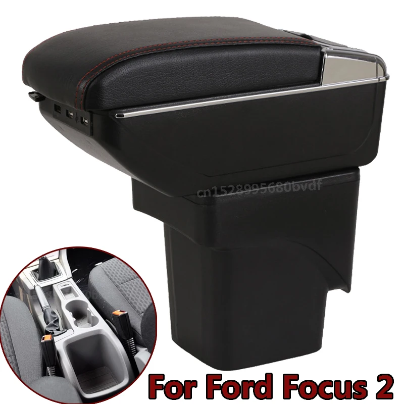 

For Ford Focus 2 armrest box For Ford Focus 2 mk2 Car Armrest box car accessories nterior Retrofit parts Center Storage box USB