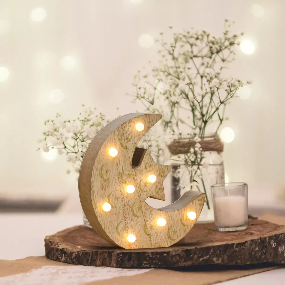 

Star EID Mubarak Wooden Pendant Light Ramadan Decoration For Home Islamic Muslim Party Suppiles Eid Al Adha Ramadan Kareem