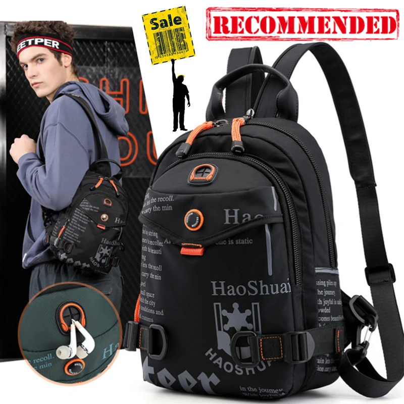 New Men's Backpack Chest Bag Korean-Style Casual Sports Water-Proof Shoulder Crossbody Bag Cross Body Chest Bag for Men Outdoor