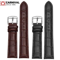 original 20mm watch strap high quality genuine calf hide leather watch band bracelet for wristwatch carnival brand watches clock