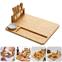 1 set bamboo cheese board cutting board with stainless steel knives cheese tray charcuterie boards extra large
