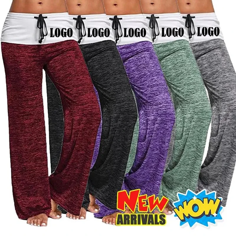 Женские Модные свободные штаны для йоги с широкими штанинами повседневные