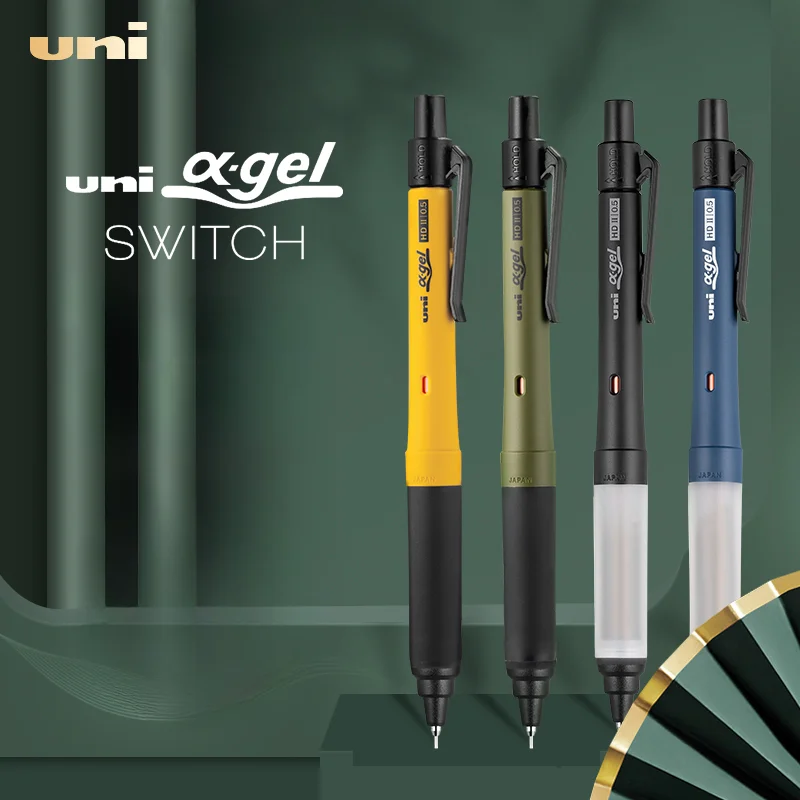 Uni Alpha-Gel Switch Mechanical Pencil, 0.3 /0.5 mm,Yellow,Green, Black Body (M51009GG1P.24) 