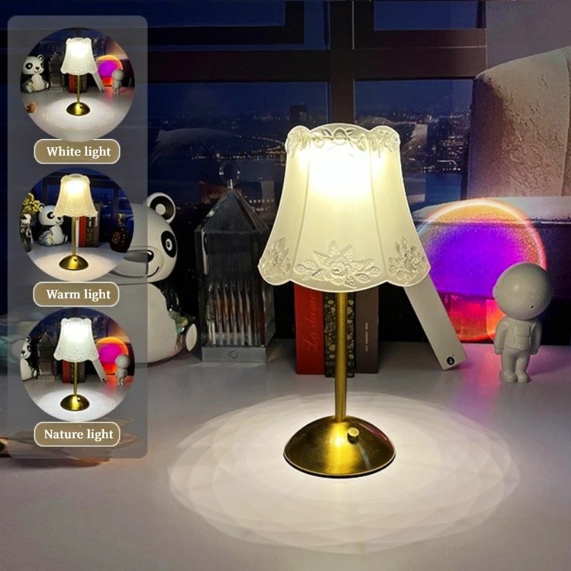 

Хрустальная светодиодсветодиодный настольная лампа, приглушаемый светильник с сенсорным управлением, беспроводная прикроватная лампа с защитой глаз, светильник для чтения, кофе, бара, декор для отеля