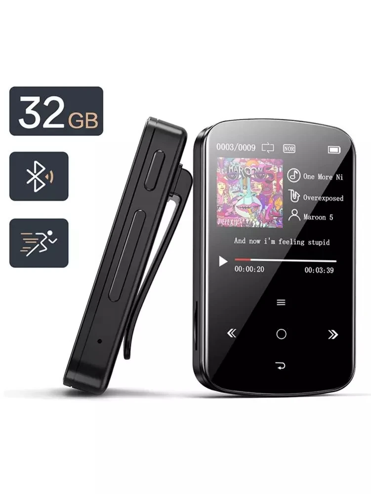 

Мини MP3-плеер с зажимом, Bluetooth 5,0, портативный музыкальный плеер без потерь, HiFi Звук, аудио, MP3-плеер с функцией FM-радио, шагомера