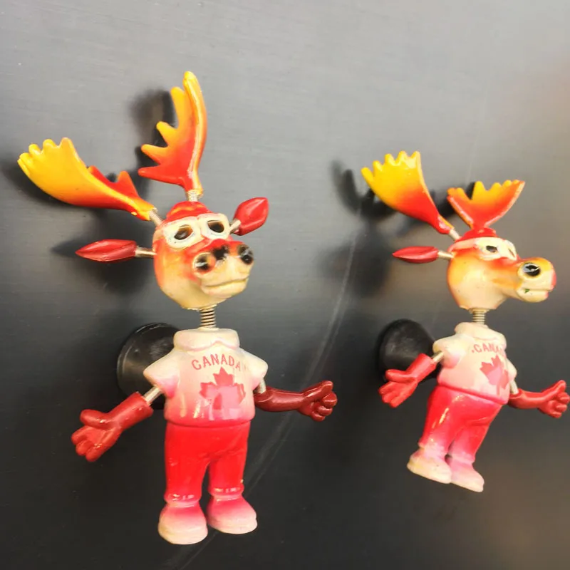 

Canada Travelling Fridge Magnets Maple Leaf Spring Moose Doll Magnetic Stickers for Fridge Cute Gifts for Children Home Decor