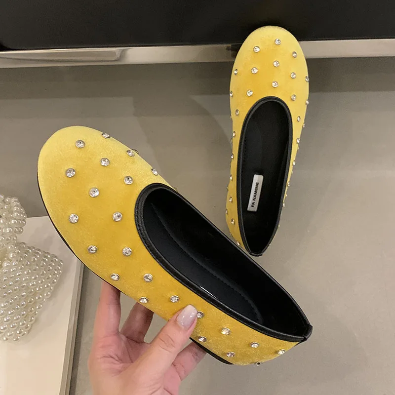 Женские балетки с кристаллами