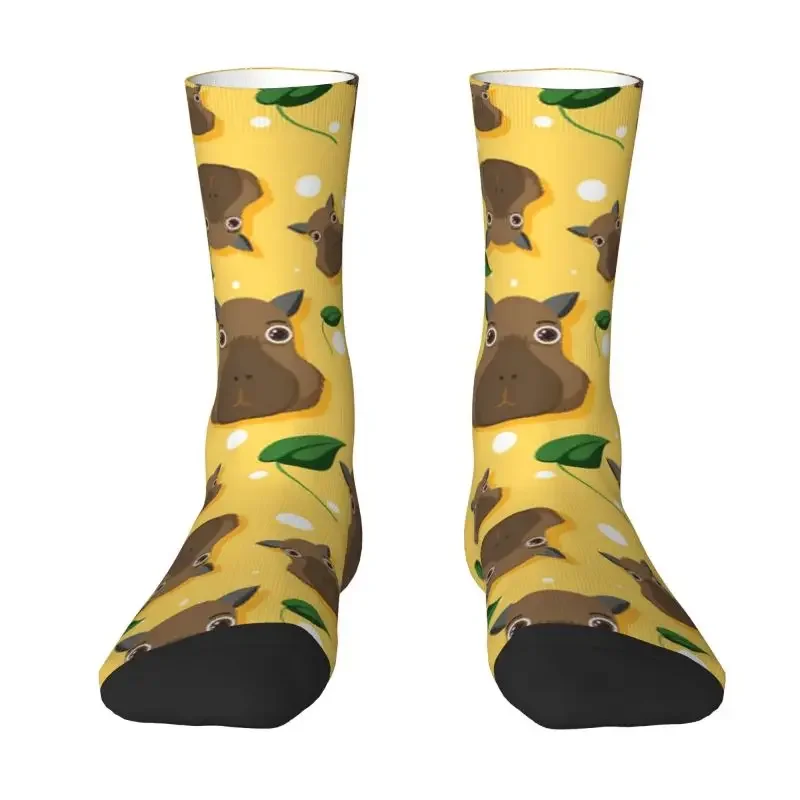 

Милые оранжевые носки капибара для мужчин и женщин, теплые спортивные носки с 3D-принтом животных, домашних животных, футбольных мячей