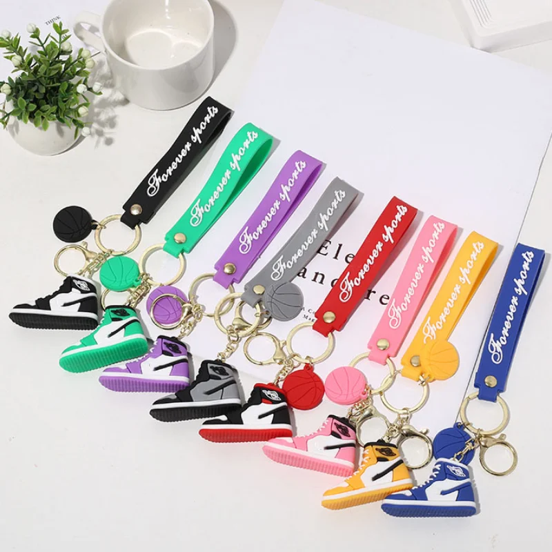 

Man Women Couple Lovers Stereo Sneakers Key Chain Pendant Friends Gift Silicone Fashion Shoes Key Chains jewelry Accessories