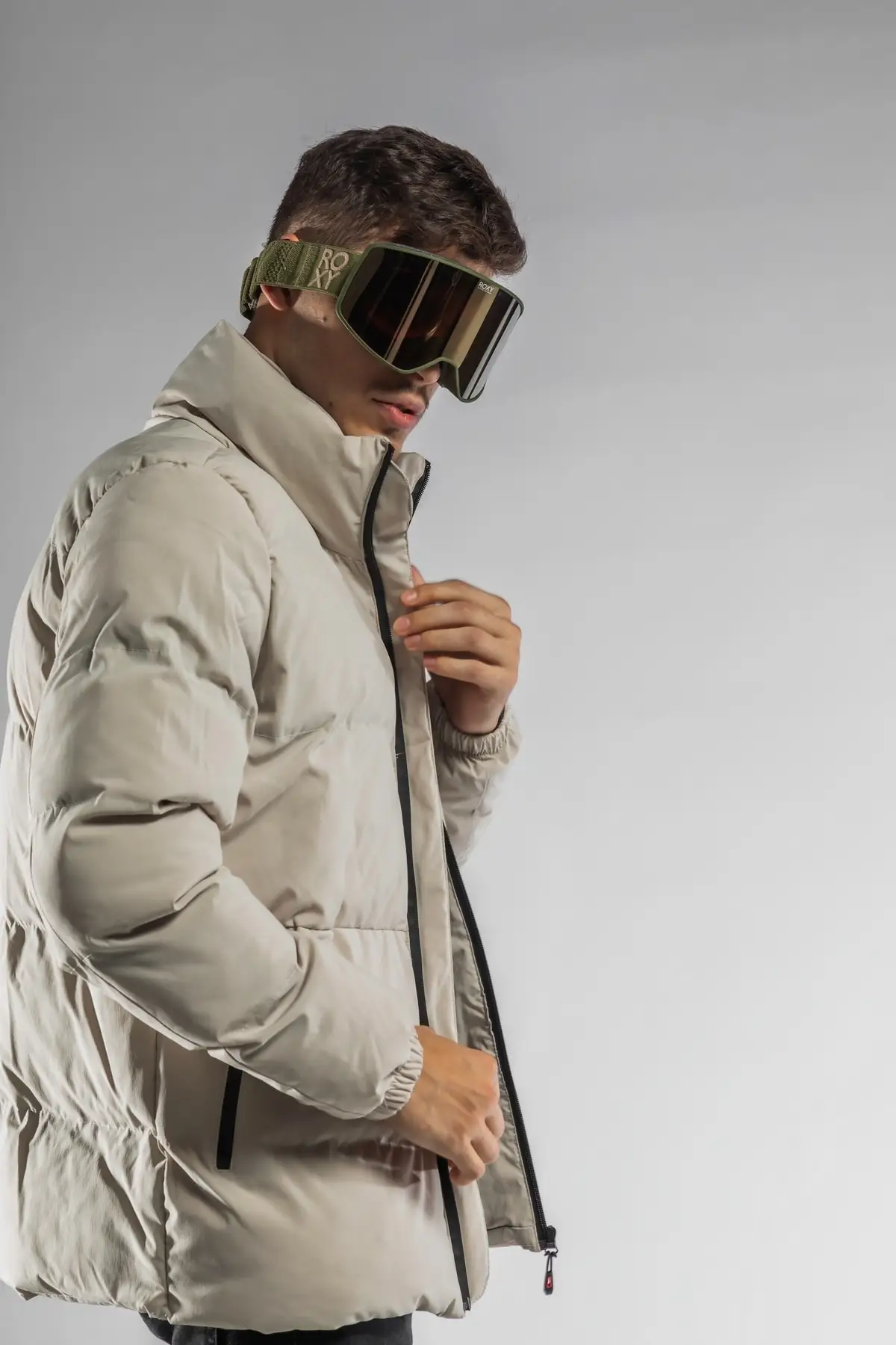 New Season Beige Hoodless Waterproof And Windproof Men's Coat
