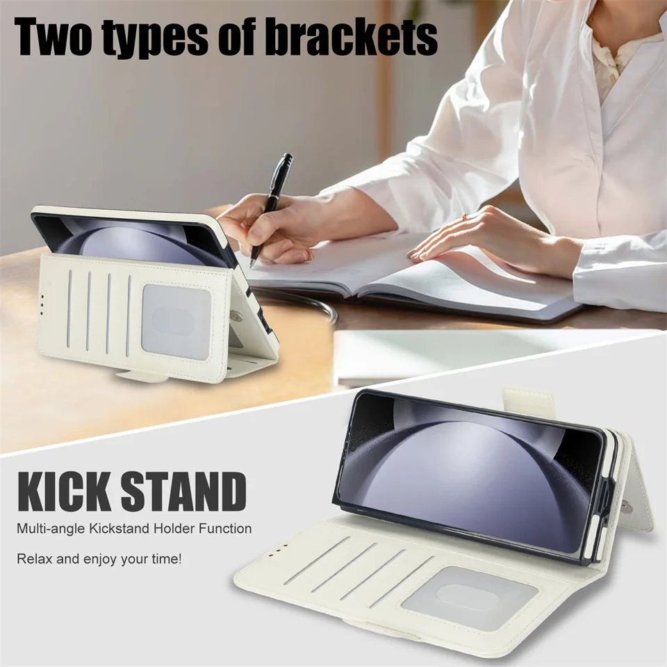 Кожаный флип-кошелек с держателем для карт чехол телефона Samsung Galaxy Z Fold 5 4 3 Fold5 Fold4