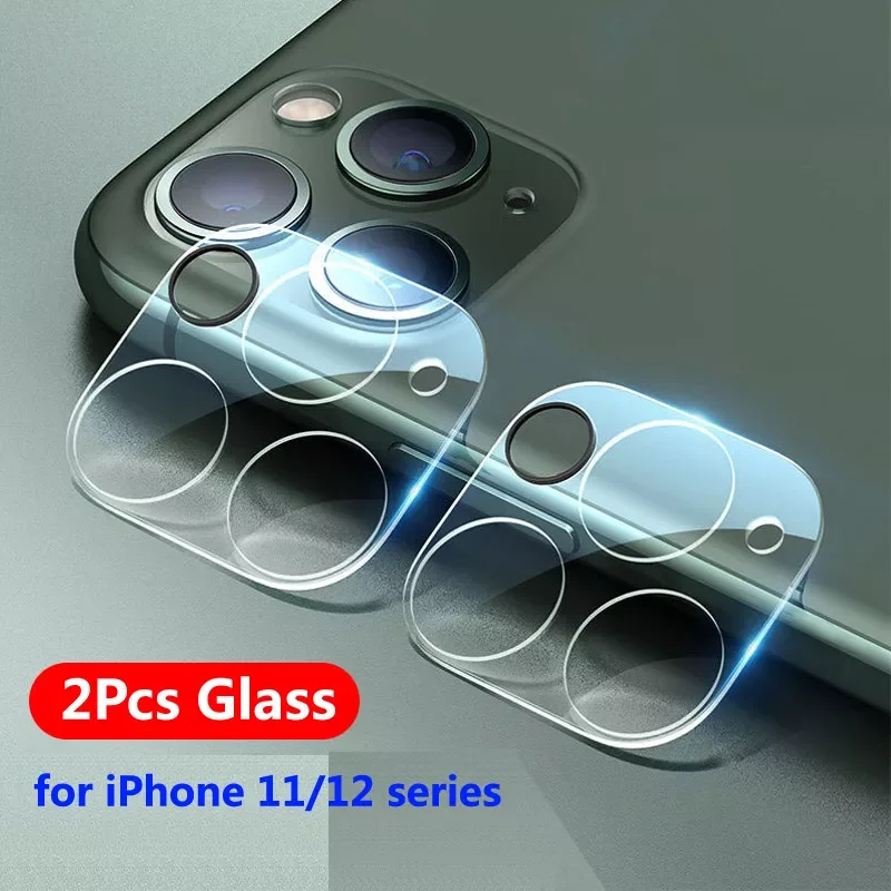 

2Pcs Tempered Glass For iPhone 11 12 13 Pro Max Back Rear Camera Lens Screen Protector Protective Film For iPhone 12 Mini 9H