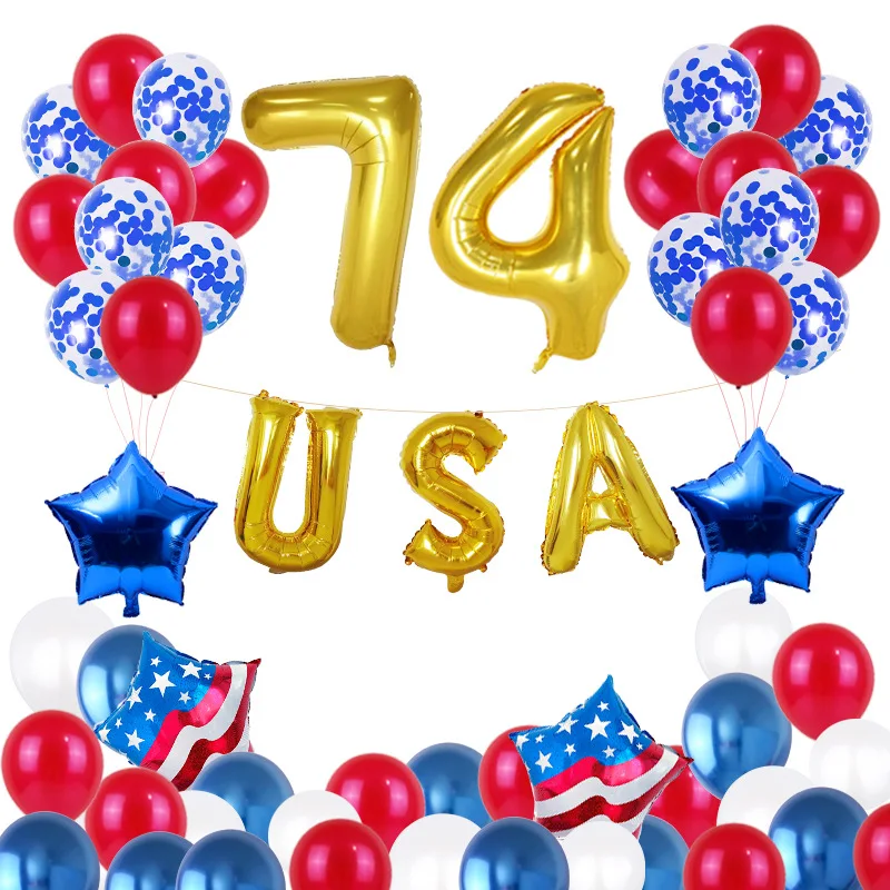 

NEW's popular American Independence Day balloon set 18 inch Pentagram scene layout props aluminum film balloon