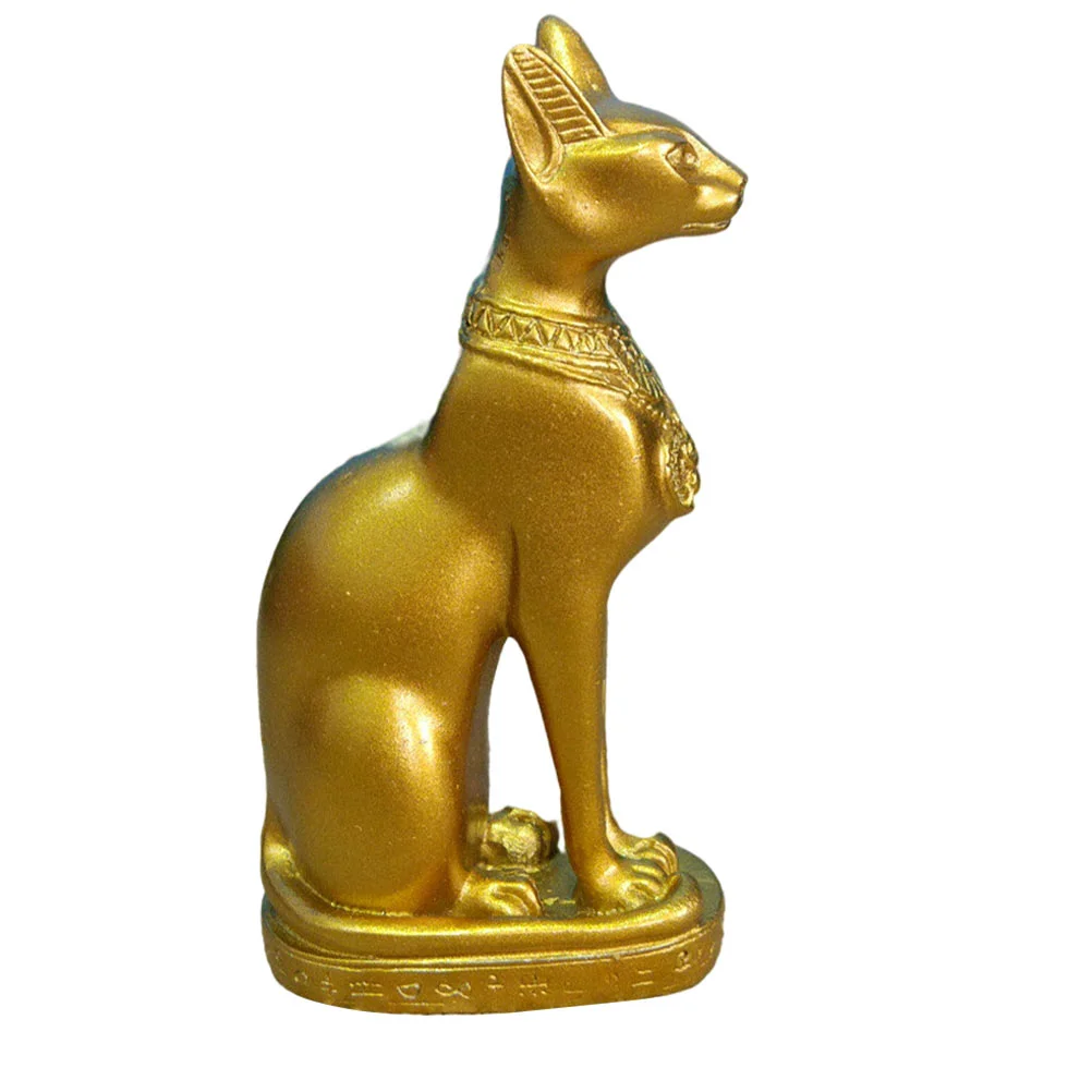 

Cat Egyptian Statue Bastet Sculpture Goddess God Craft Ancient Resin Egypt Figurine Decor Fortune Ornament Decorative Desktop